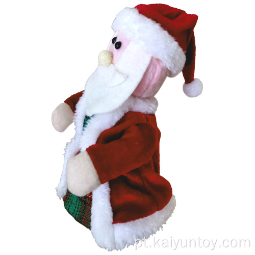 18cm Musical Papai Noel Claus carregando presentes